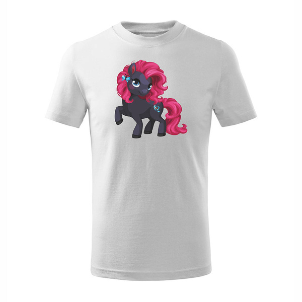 Koszulka dziecięca z kucykiem kucyk w kucyki biała