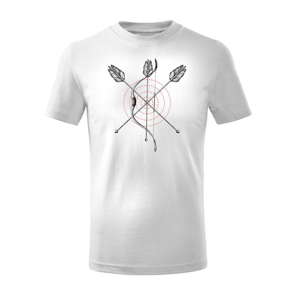 Koszulka dla dzieci dziecięca z łukiem łuk dla łucznika z łucznikiem biała