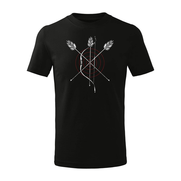 Koszulka dla dzieci dziecięca z łukiem łuk dla łucznika z łucznikiem czarna