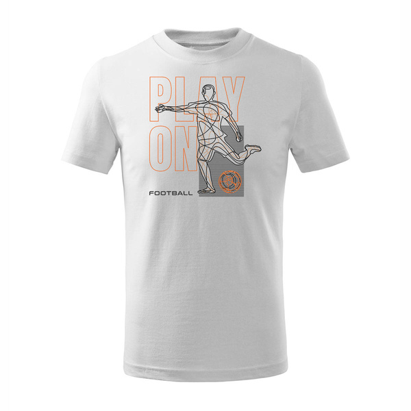 Koszulka dla dzieci dziecięca dla piłkarza z piłkarzem piłkarz piłkarska biała