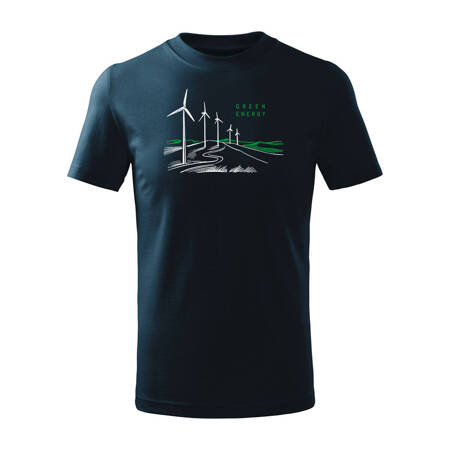Koszulka dla dzieci dziecięca ekologia czyste powietrze prezent dla ekologa eco eko ekologiczna granatowa