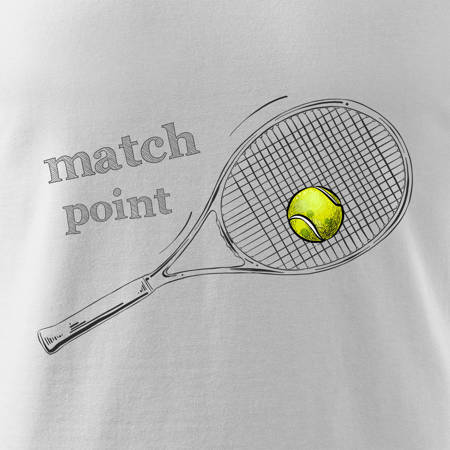 Koszulka dla dzieci dziecięca tenis tenisowa z rakietą do tenisa biała