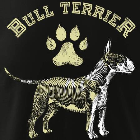 Koszulka dla dzieci dziecięca z bulterierem bulterier bull terrier czarna