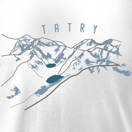 Koszulka dla dzieci dziecięca z górami w góry turystyczna z Tatrami Tatry trekkingowa biała