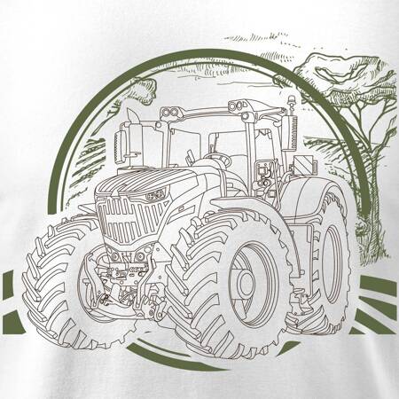 Koszulka dla dzieci z traktorem Fendt dla rolnika biała