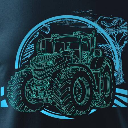 Koszulka dla dzieci z traktorem Fendt dla rolnika granatowa
