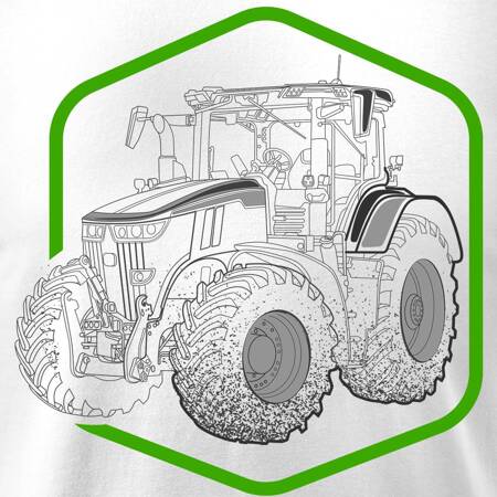 Koszulka dla dzieci z traktorem John Deere dla rolnika biała