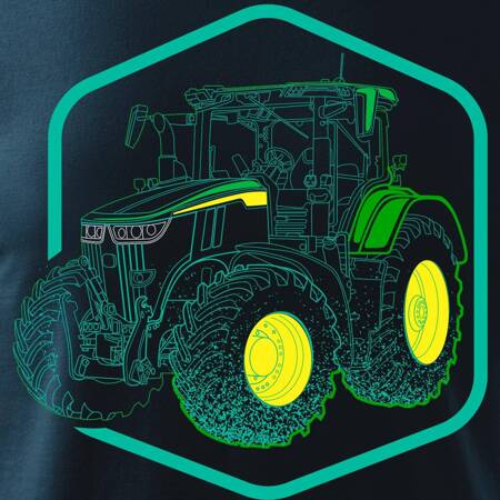 Koszulka dla dzieci z traktorem John Deere dla rolnika granatowa