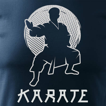 Koszulka karate kyokushin z karateką karateka dziecięca granatowa