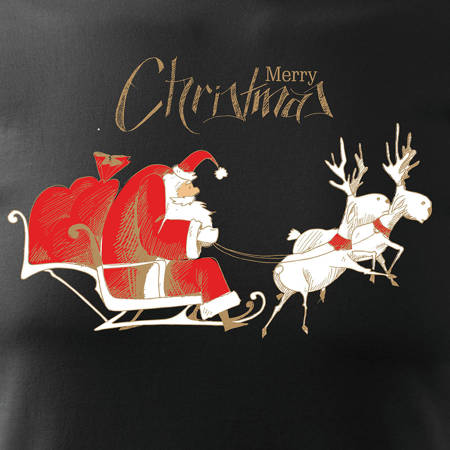 Koszulka świąteczna na święta z Mikołajem Mikołaj dziecięca czarna