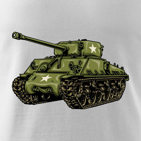 Wyprzedaż - koszulka dziecięca z czołgiem czołg czołgi czołgami biała