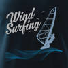 Koszulka dla dzieci windsurfing do windsurfingu z windsurfingiem granatowa