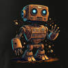 Koszulka dziecięca z robotem robot w roboty z robotami czarna